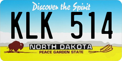 ND license plate KLK514