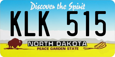 ND license plate KLK515