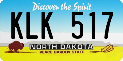 ND license plate KLK517
