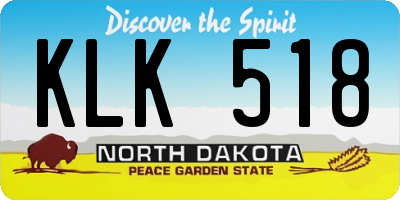 ND license plate KLK518