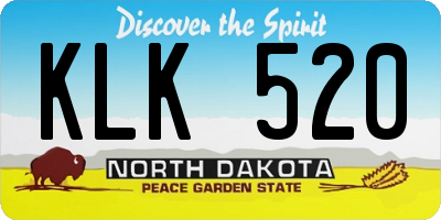 ND license plate KLK520