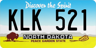 ND license plate KLK521