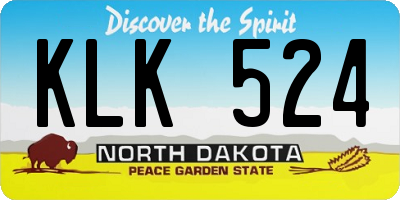 ND license plate KLK524