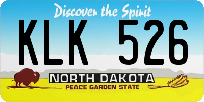 ND license plate KLK526