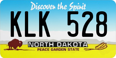 ND license plate KLK528