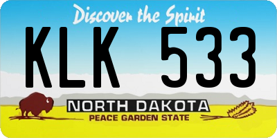 ND license plate KLK533