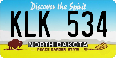 ND license plate KLK534