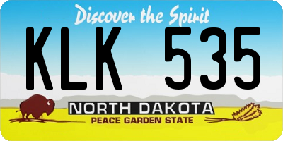 ND license plate KLK535