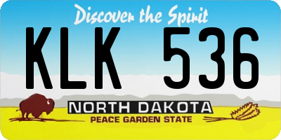 ND license plate KLK536