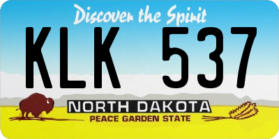 ND license plate KLK537