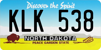 ND license plate KLK538