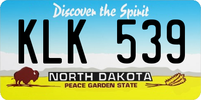 ND license plate KLK539
