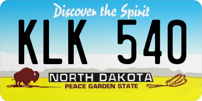 ND license plate KLK540