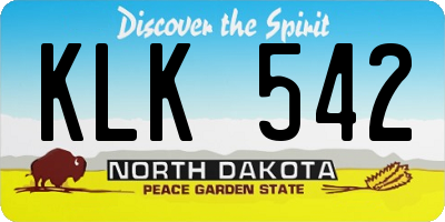 ND license plate KLK542