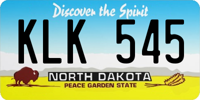 ND license plate KLK545