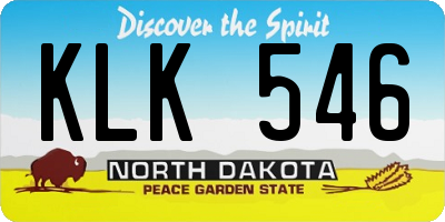 ND license plate KLK546