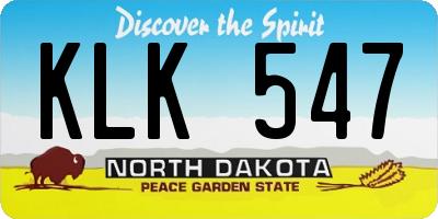 ND license plate KLK547