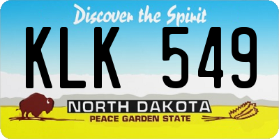 ND license plate KLK549