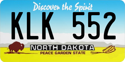 ND license plate KLK552