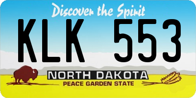 ND license plate KLK553