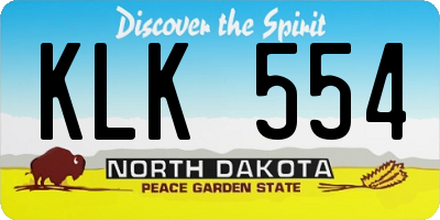 ND license plate KLK554