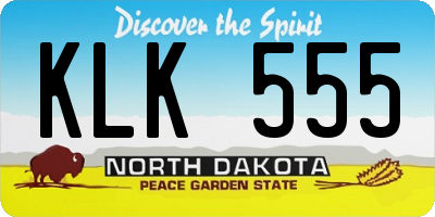 ND license plate KLK555