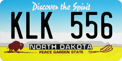 ND license plate KLK556