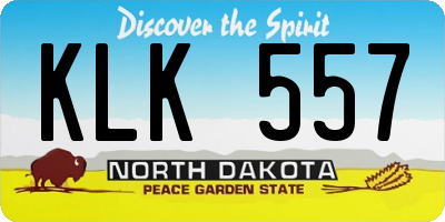 ND license plate KLK557