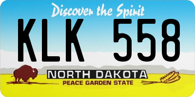 ND license plate KLK558