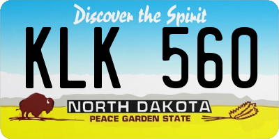 ND license plate KLK560