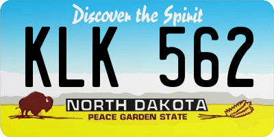 ND license plate KLK562