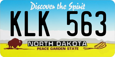 ND license plate KLK563