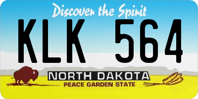 ND license plate KLK564