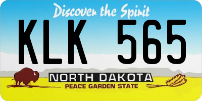 ND license plate KLK565