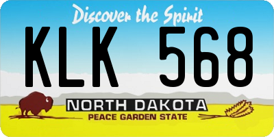 ND license plate KLK568