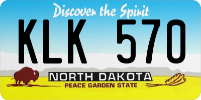 ND license plate KLK570