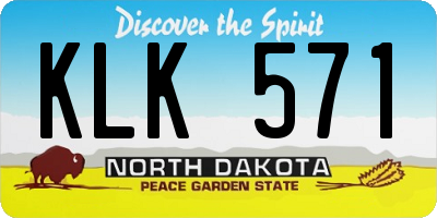 ND license plate KLK571