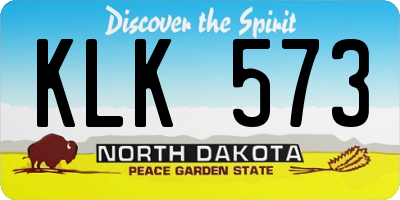 ND license plate KLK573