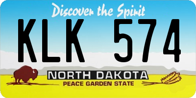 ND license plate KLK574