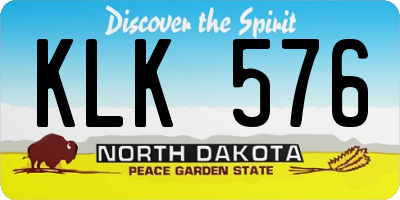 ND license plate KLK576