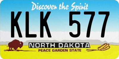 ND license plate KLK577