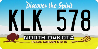 ND license plate KLK578