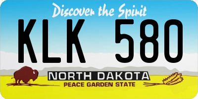 ND license plate KLK580