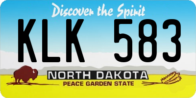 ND license plate KLK583
