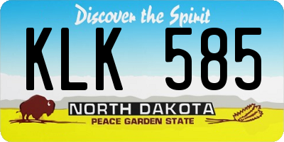 ND license plate KLK585