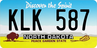 ND license plate KLK587