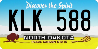 ND license plate KLK588