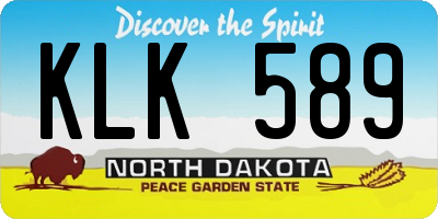 ND license plate KLK589