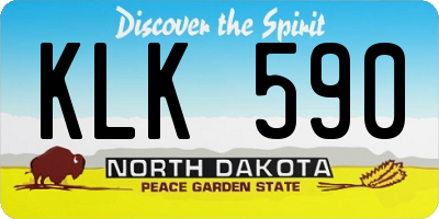 ND license plate KLK590