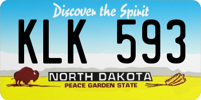 ND license plate KLK593